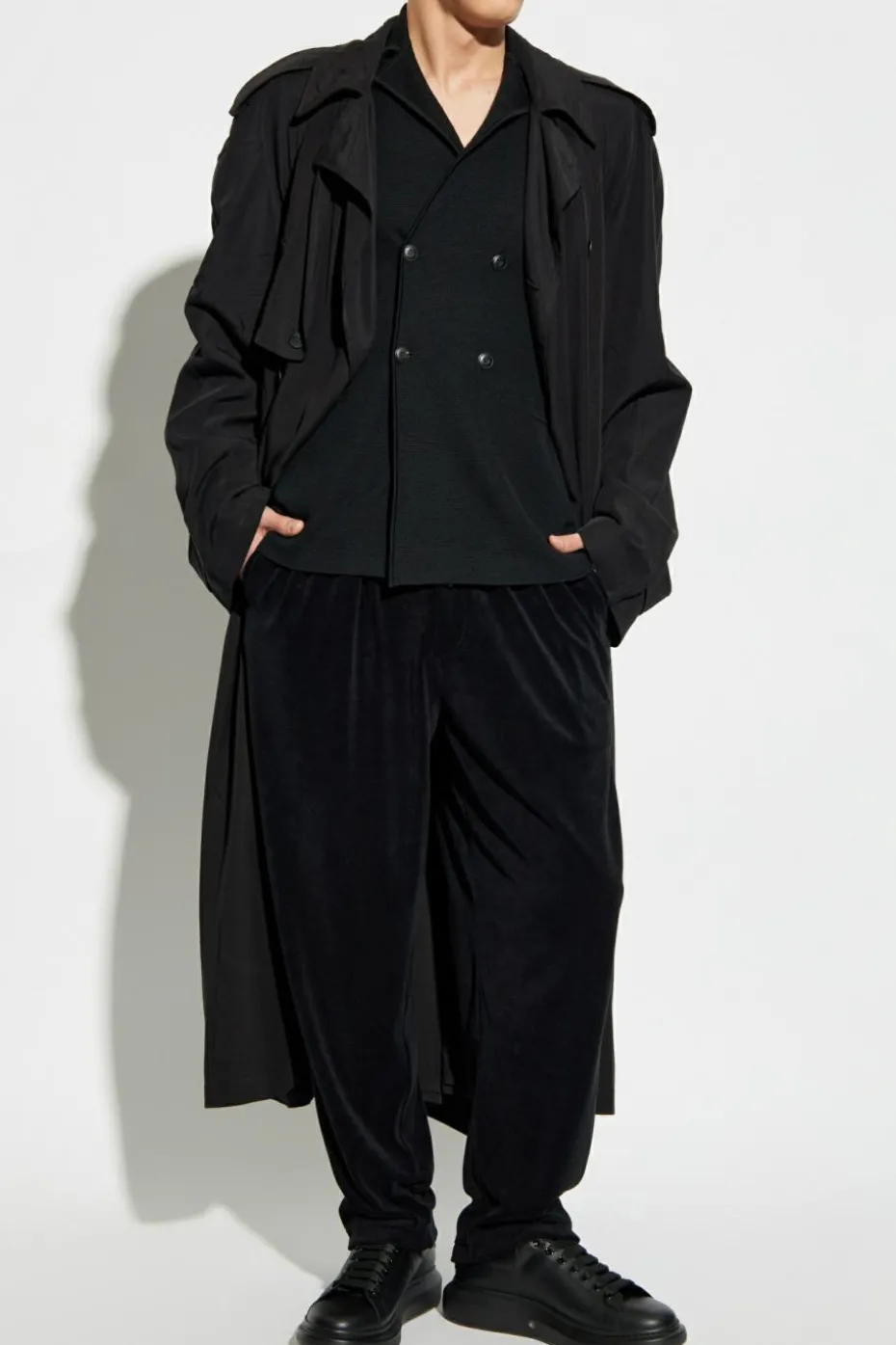 Giorgio Armani BLACK Pants made of ‘frotte’ material