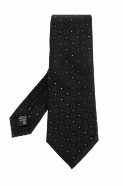 Giorgio Armani BLACK Silk tie with monogram