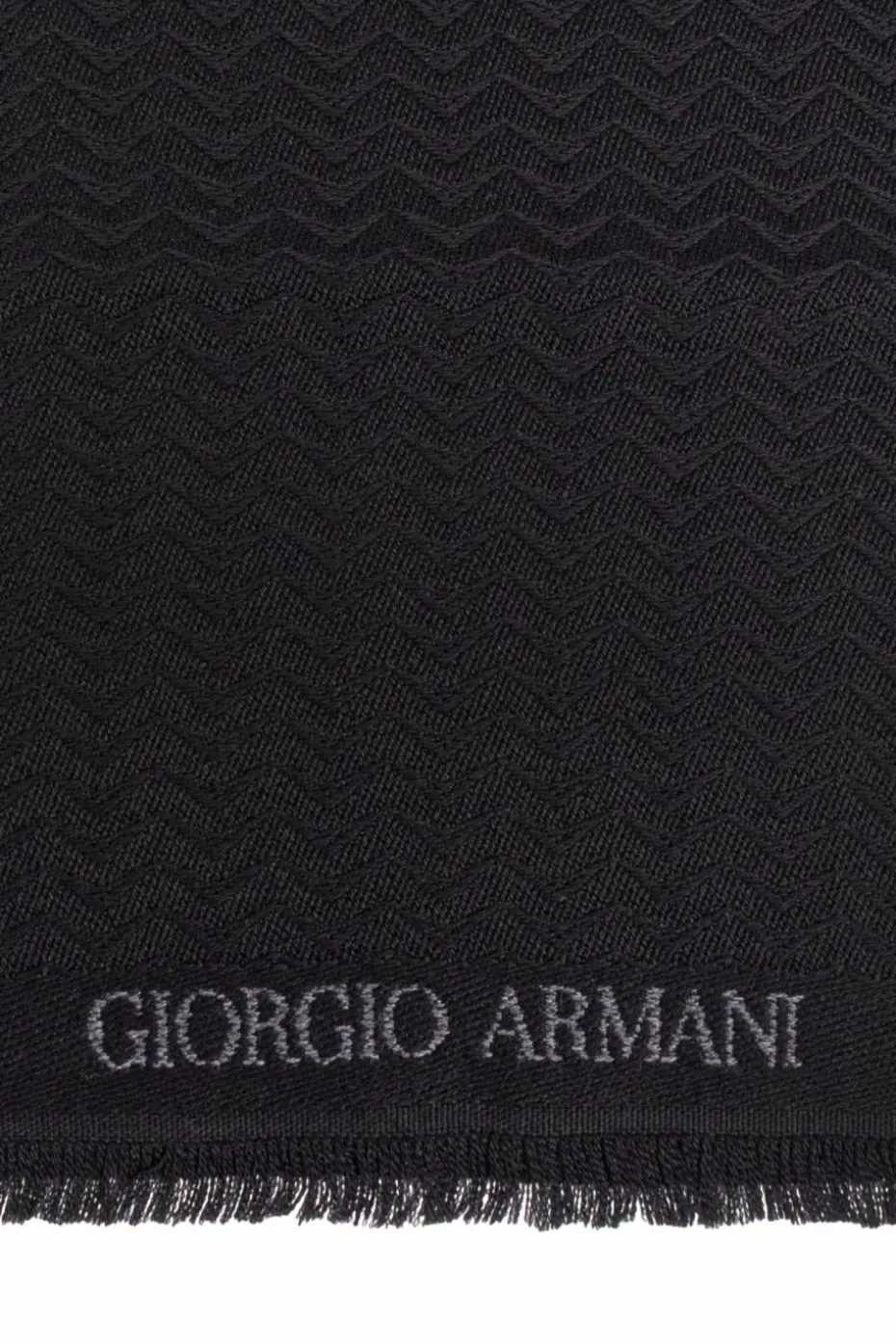 Giorgio Armani BLACK Wool scarf with logo