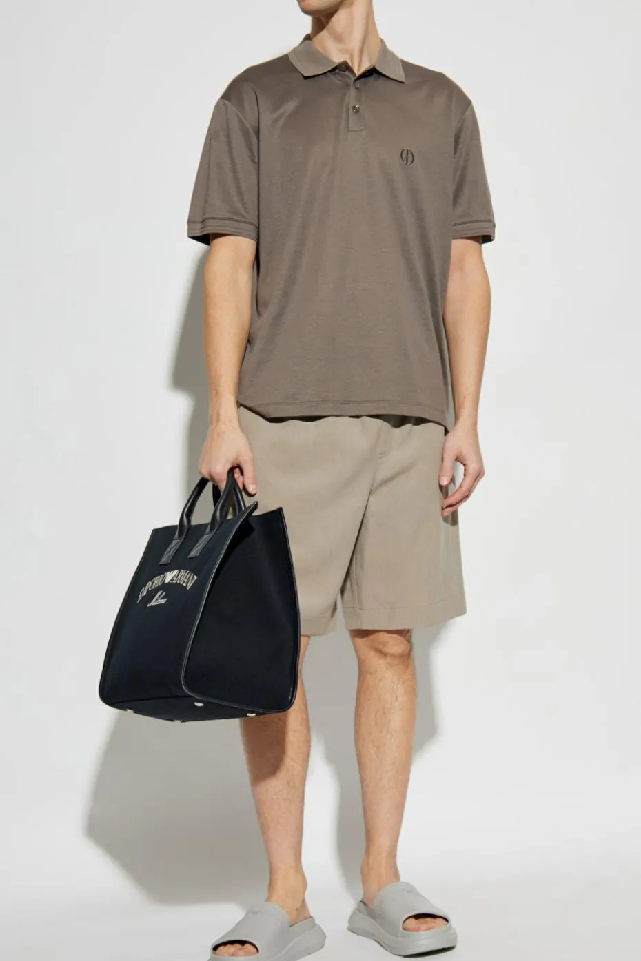 Giorgio Armani BROWN Polo with embroidered logo