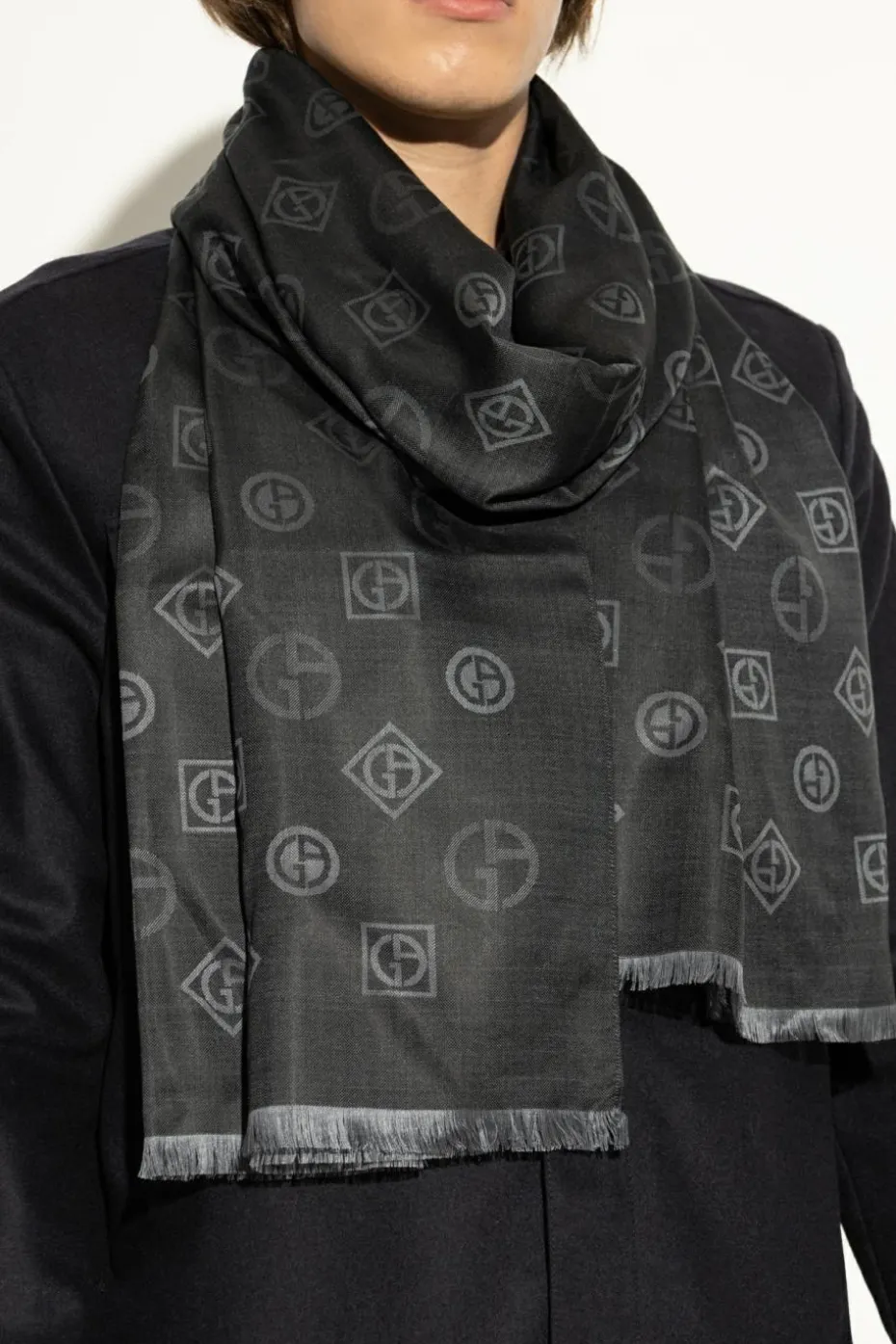 Giorgio Armani GREY Silk scarf