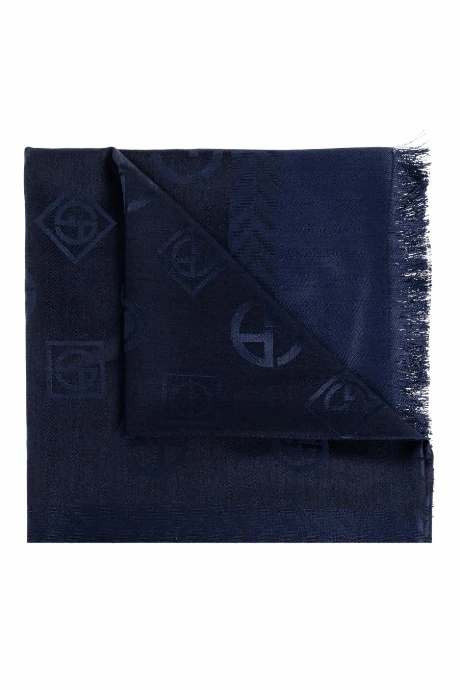 Giorgio Armani NAVY BLUE Scarf with monogram
