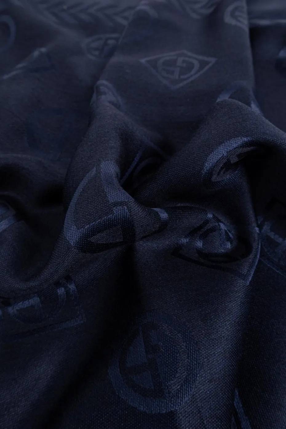 Giorgio Armani NAVY BLUE Scarf with monogram