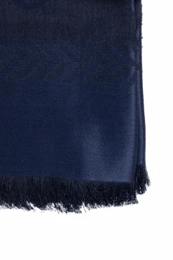 Giorgio Armani NAVY BLUE Scarf with monogram