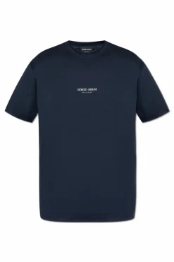 Giorgio Armani NAVY BLUE T-shirt with printed logo