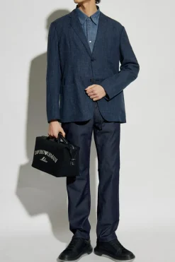 Giorgio Armani NAVY BLUE Pants with slightly tapered legs