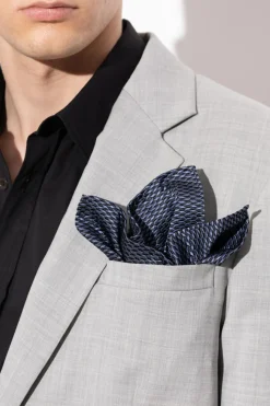 Giorgio Armani NAVY BLUE Silk pocket square