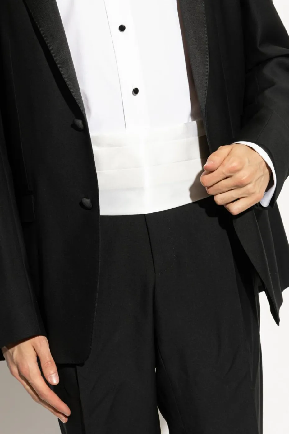 Giorgio Armani WHITE Silk smoking sash