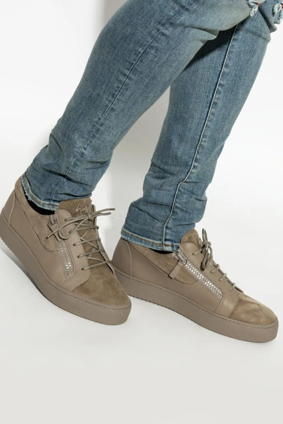 Giuseppe Zanotti beige Suede sneakers