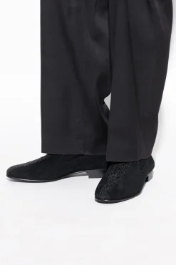 Giuseppe Zanotti BLACK Loafers shoes with shimmering crystals