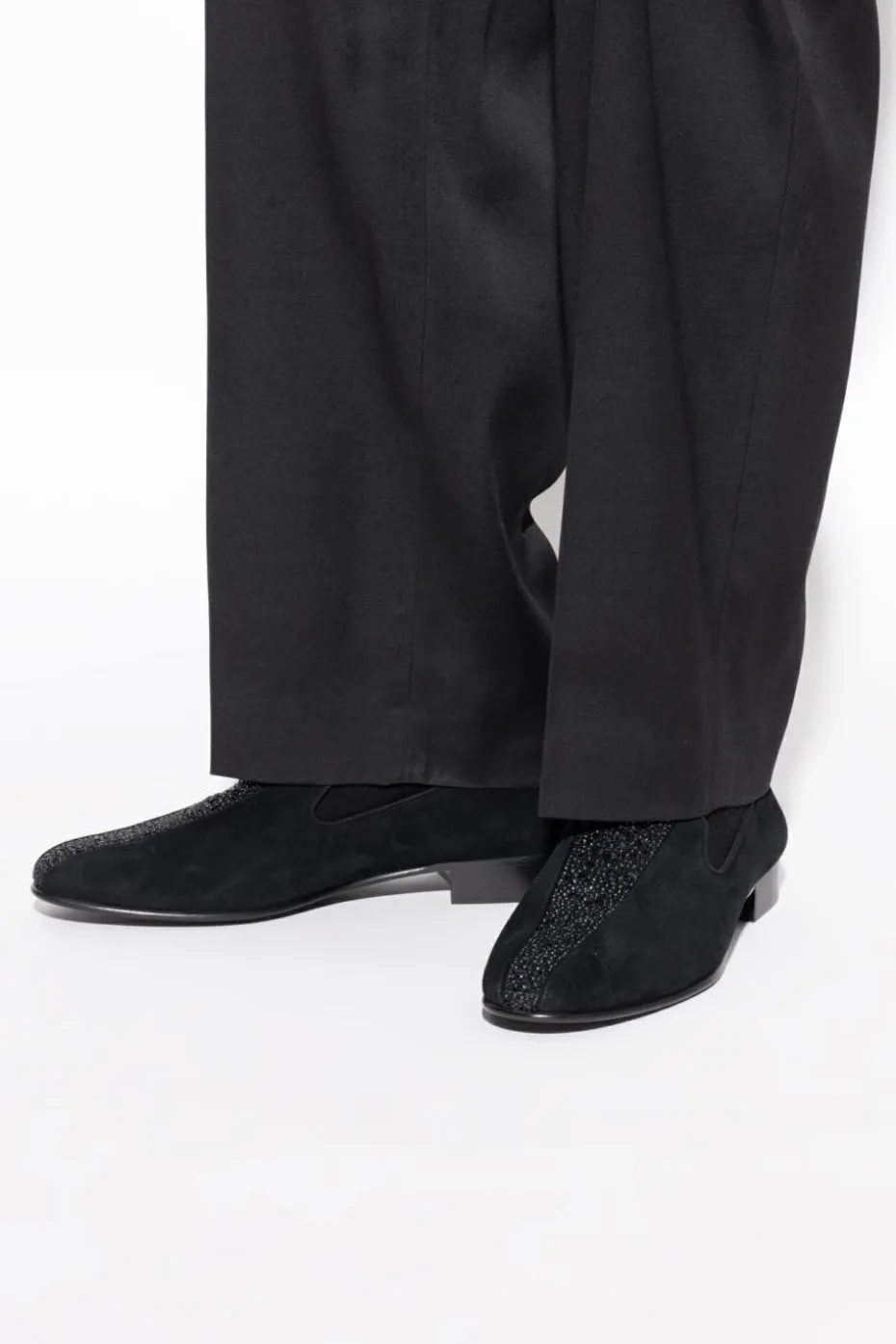 Giuseppe Zanotti BLACK Loafers shoes with shimmering crystals