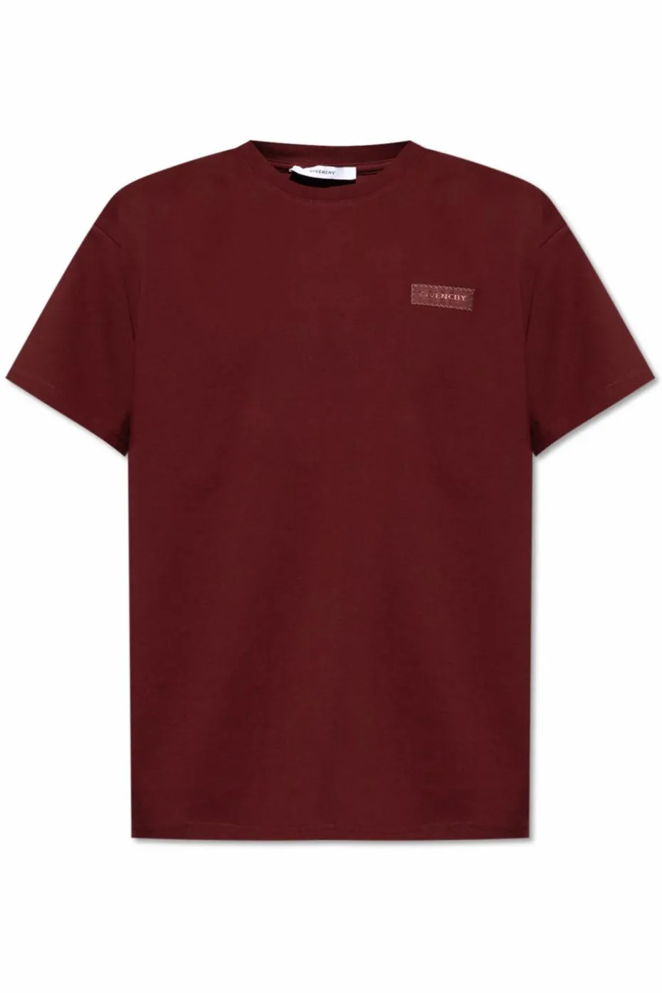 Givenchy BURGUNDY T-shirt with logo patch