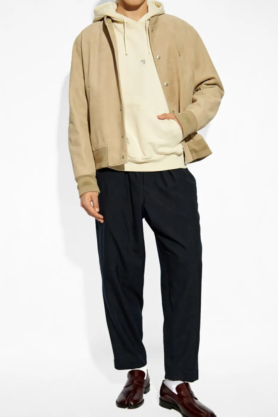 Givenchy cream Leather 'bomber' jacket