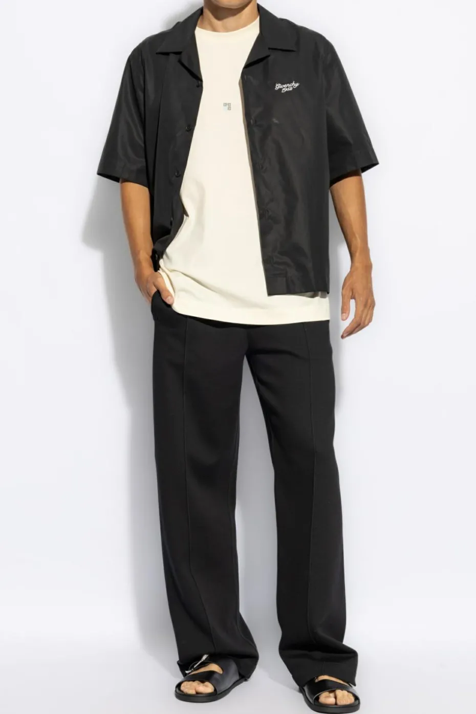 Givenchy cream T-shirt with embroidered logo