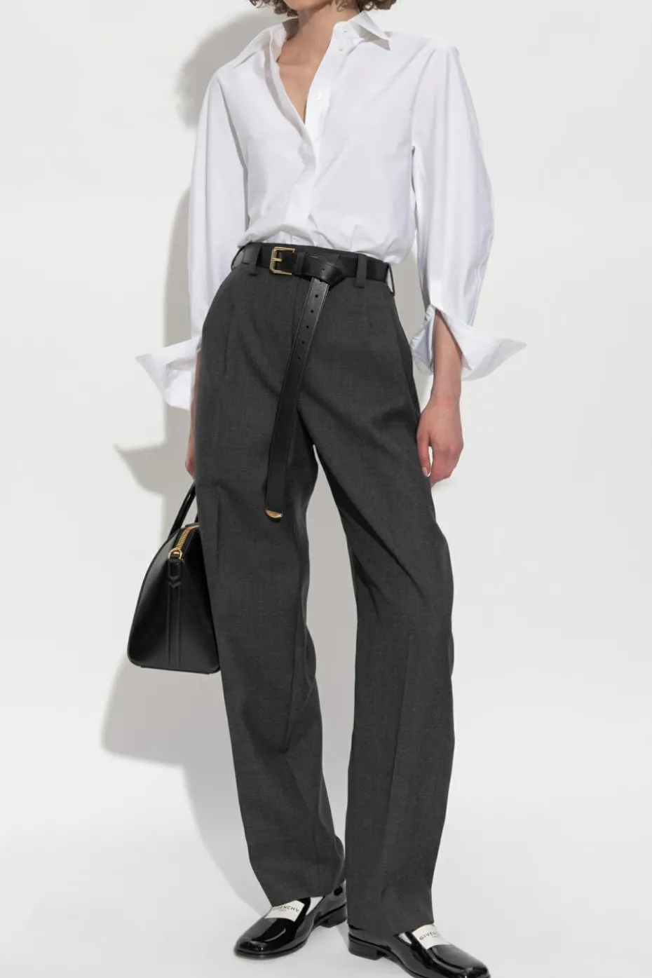 Givenchy GREY High-waisted wool trousers