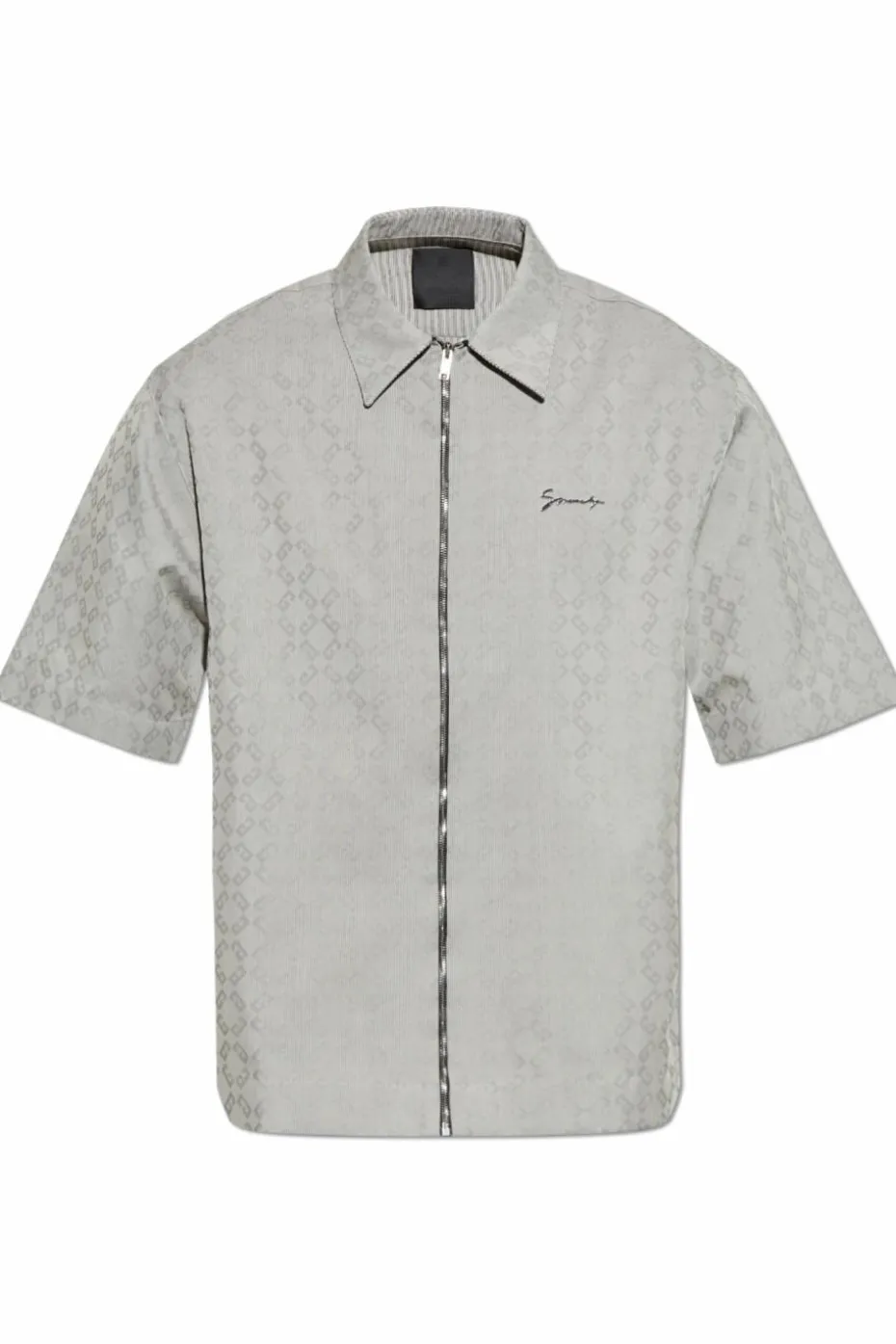 Givenchy GREY Ribbed short-sleeve shirt
