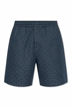Givenchy NAVY BLUE Logo pattern shorts