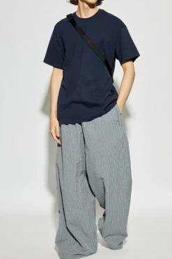 Givenchy NAVY BLUE T-shirt with printed logo