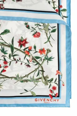 Givenchy WHITE Silk scarf with floral motif
