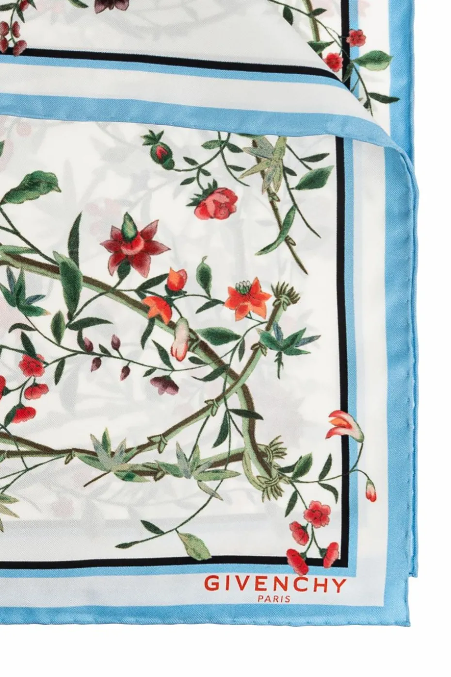 Givenchy WHITE Silk scarf with floral motif