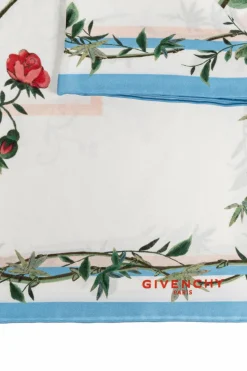 Givenchy WHITE Silk scarf with floral motif