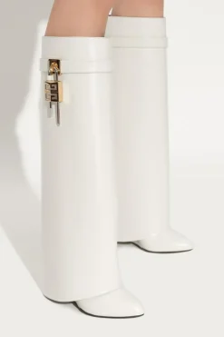 Givenchy WHITE Wedge Heel Boots "Shark Lock"