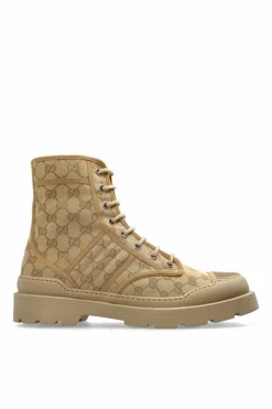Gucci beige Ankle boots with monogram
