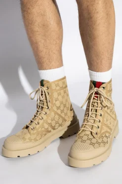 Gucci beige Ankle boots with monogram