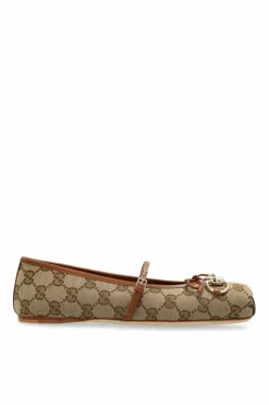 Gucci beige Ballet flats with monogram