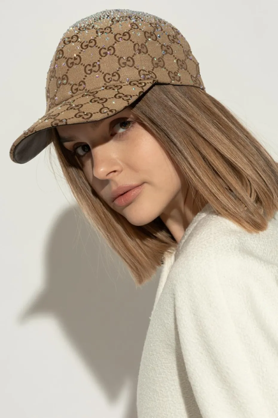 Gucci beige Cap with shimmering appliqués
