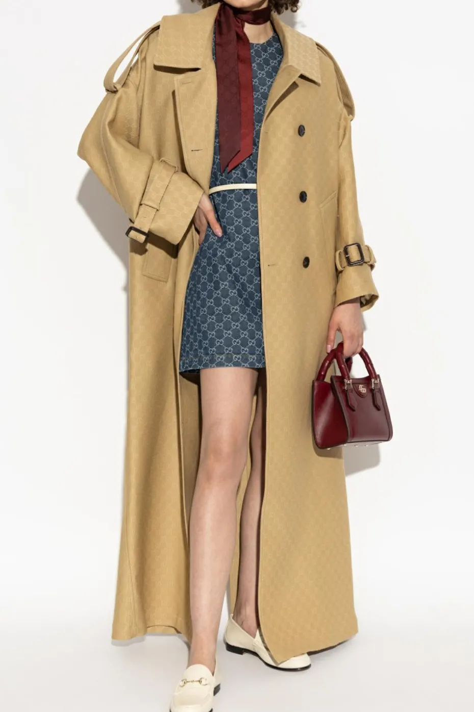 Gucci beige Coat with GG pattern