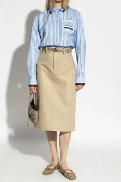 Gucci beige Cotton skirt with back slit