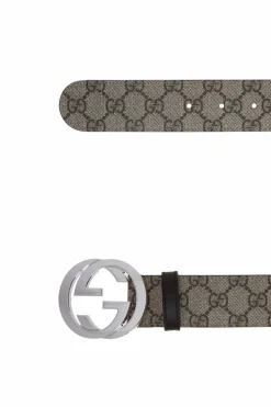Gucci beige 'GG Supreme' canvas belt