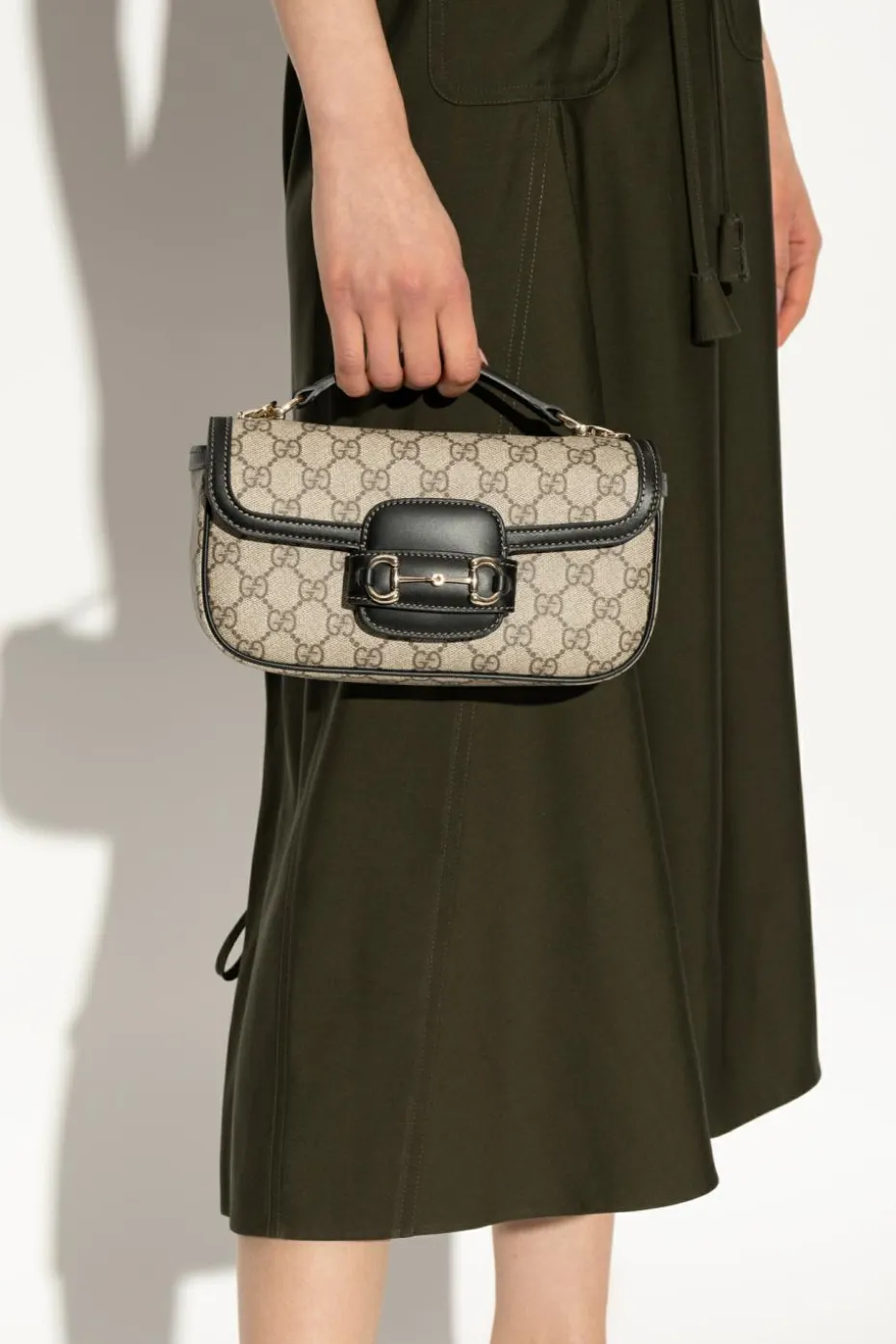 Gucci beige Handbag 'Horsebit 1955 Soft Small'