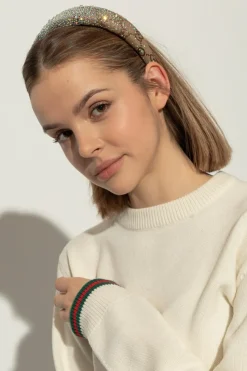 Gucci beige Headband with shimmering crystals