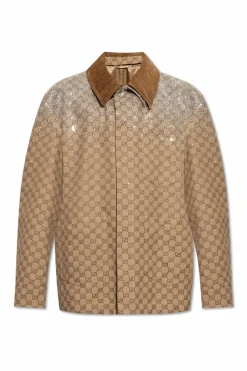 Gucci beige Jacket with shimmering appliquƩs