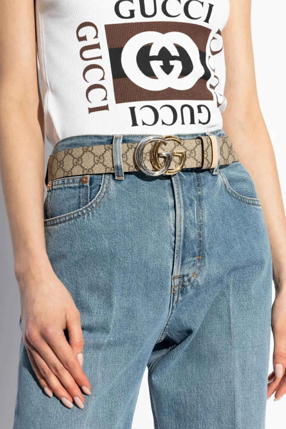 Gucci beige Leather belt