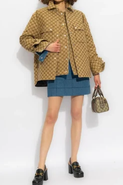 Gucci beige Monogrammed jacket
