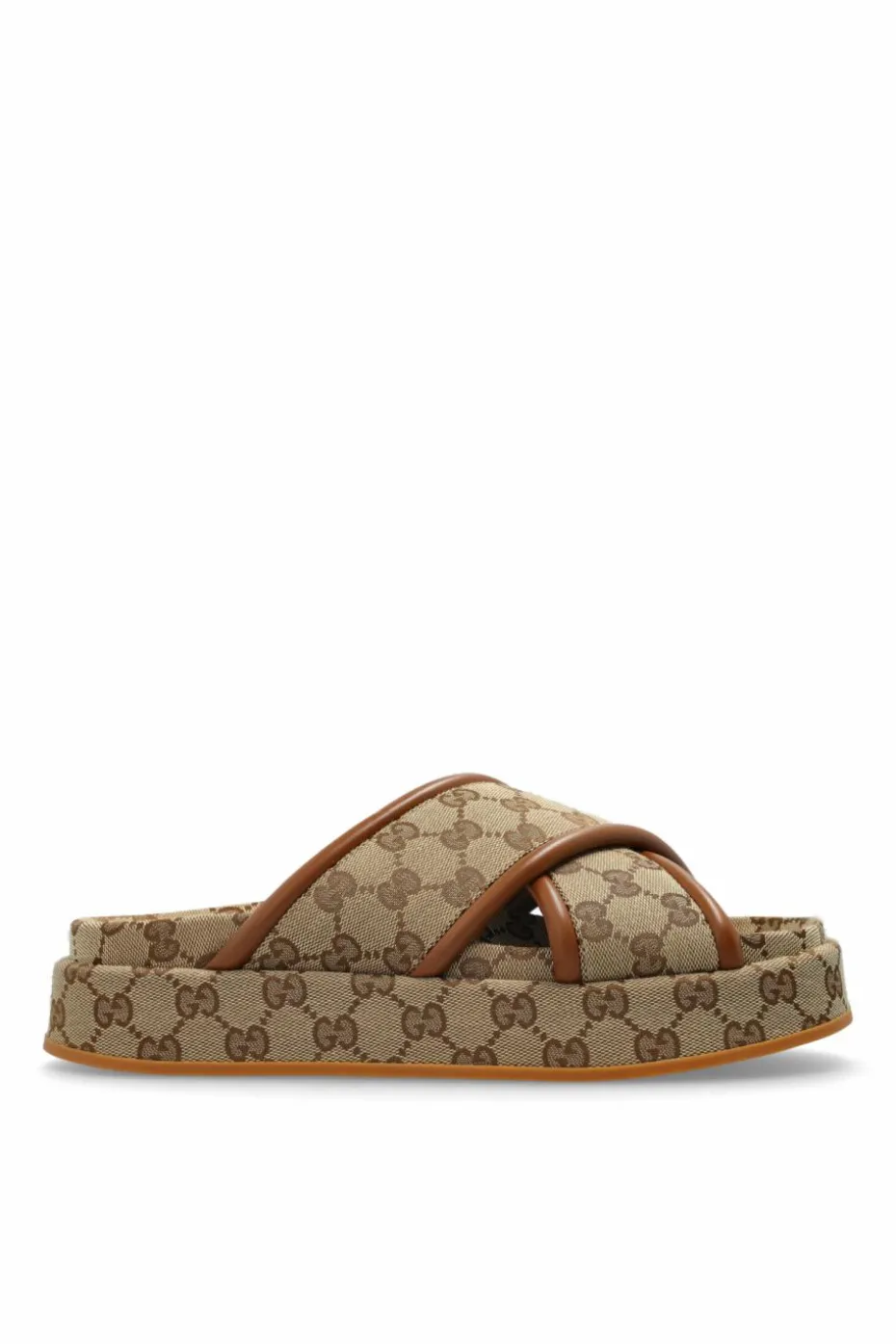 Gucci beige Platform slides