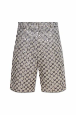 Gucci beige Shorts with shimmering appliquƩs