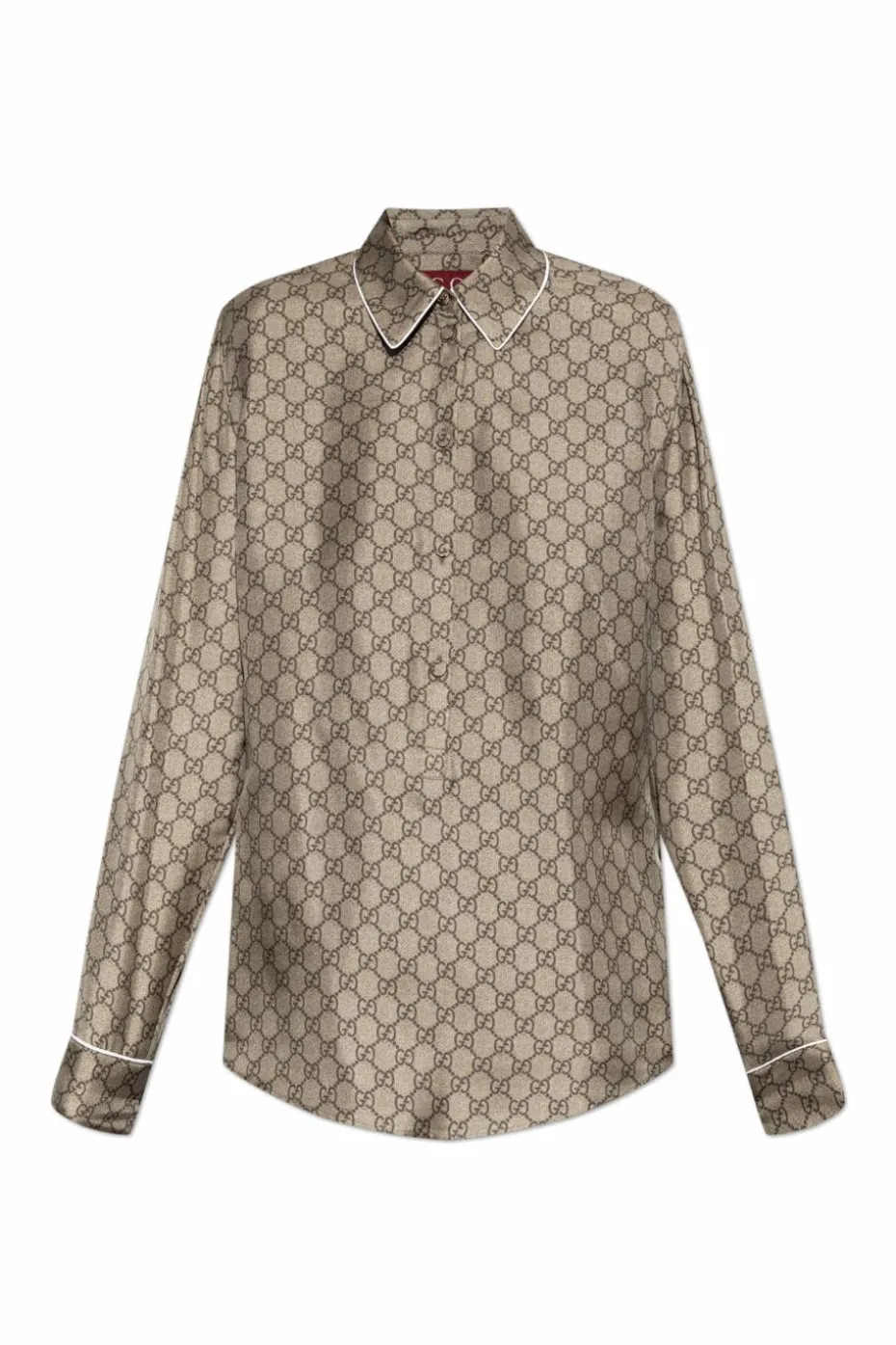 Gucci beige Silk shirt with GG pattern
