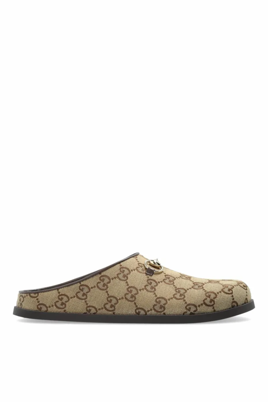 Gucci beige Slides with 'Horsebit' buckle