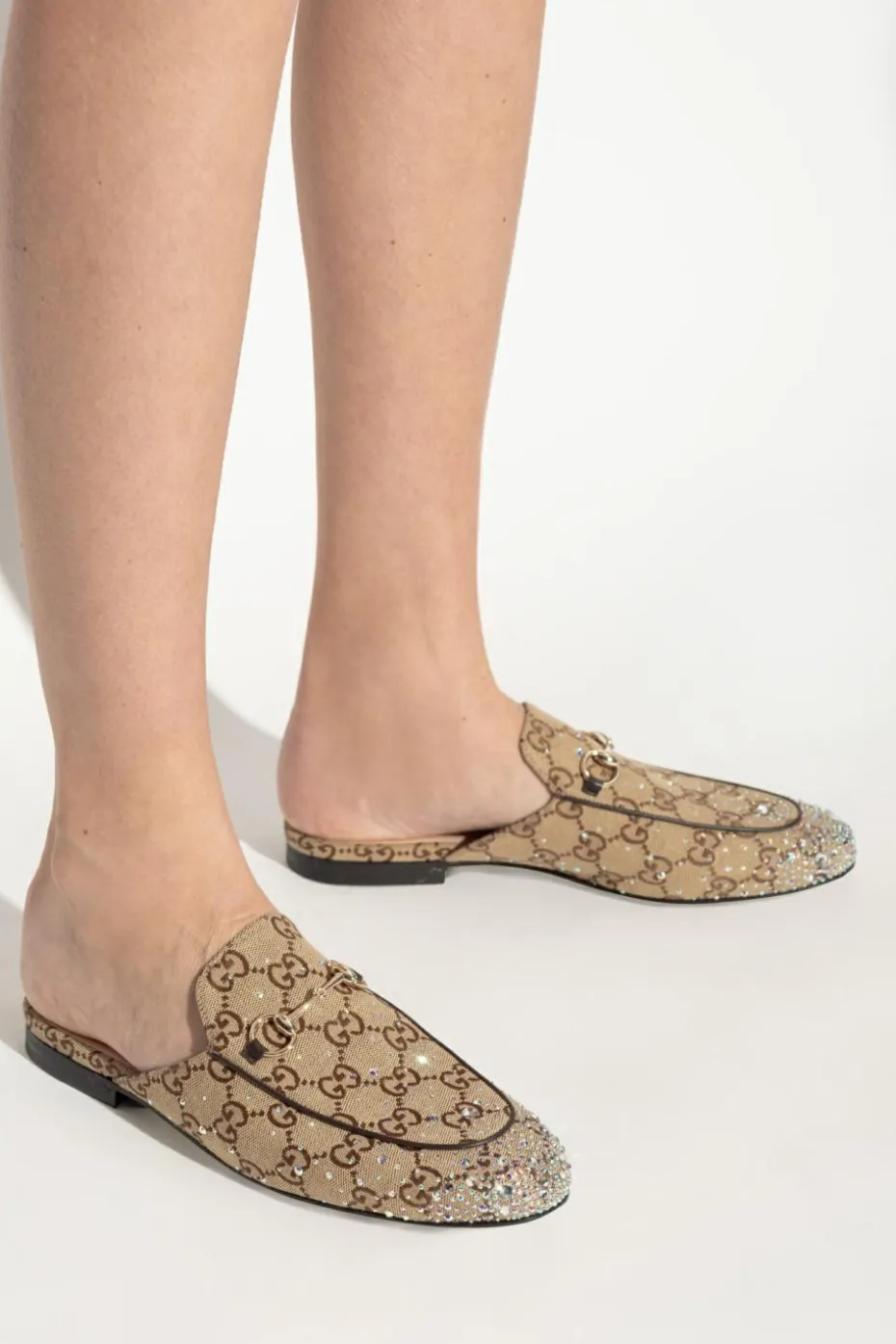 Gucci beige Slides with monogram