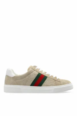 Gucci beige Sneakers with āWebā strap