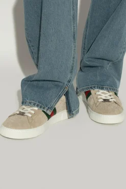 Gucci beige Sneakers with ‘Web’ strap