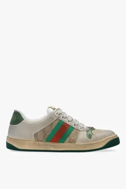 Gucci beige Web stripe sneakers