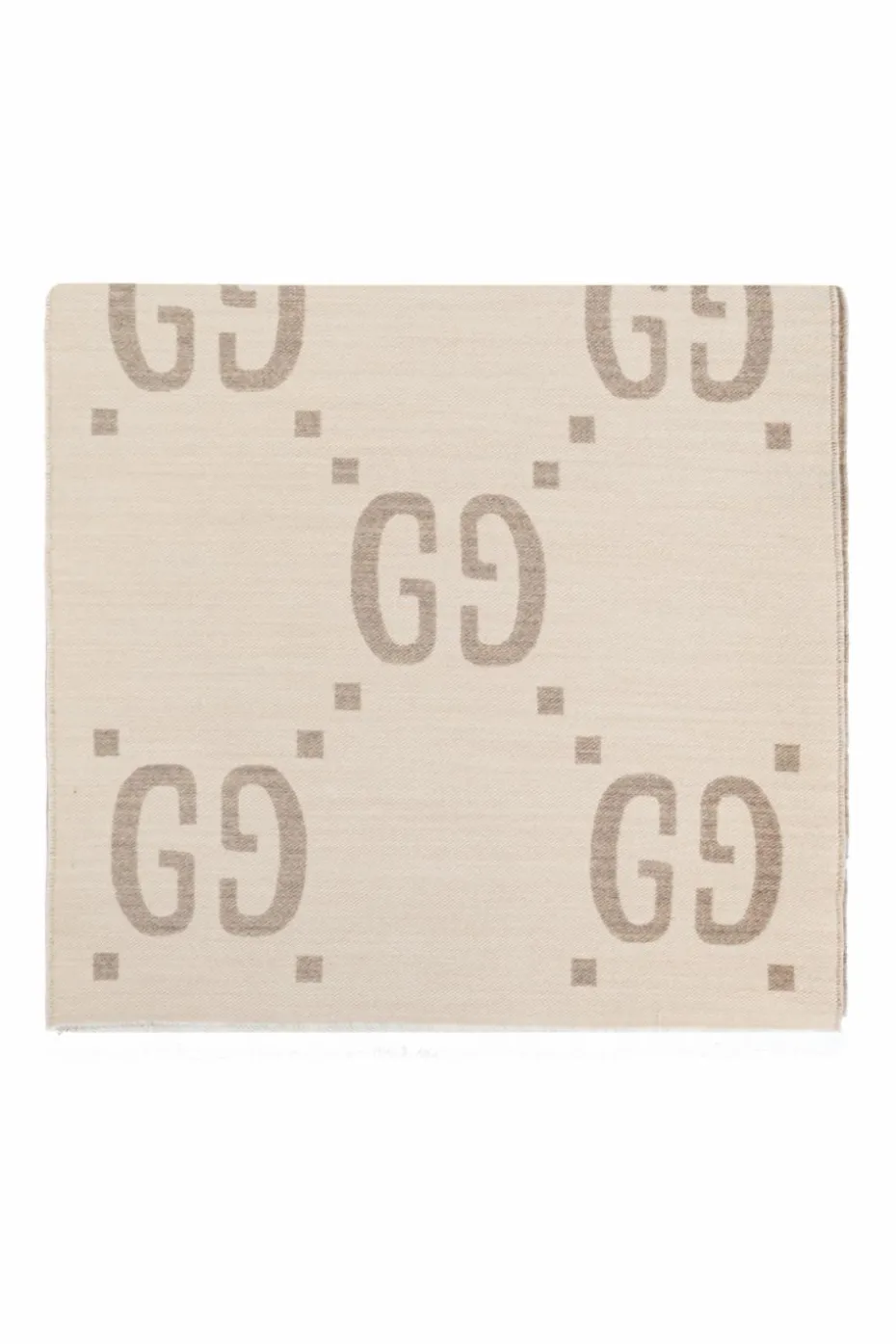 Gucci beige Wool scarf with logo