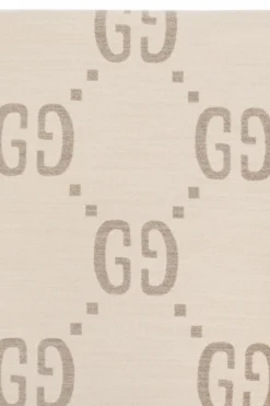 Gucci beige Wool scarf with logo