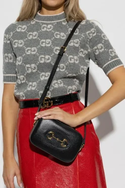 Gucci BLACK ‘1955 Horsebit Small’ shoulder bag
