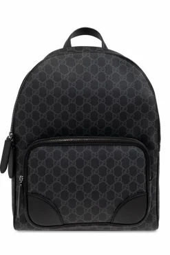 Gucci BLACK Backpack GG Emblem Medium
